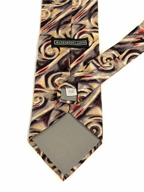 Vintage 90s Alexander Lloyd Men's Tie 100% Silk Necktie X-Long Art Deco Abstract